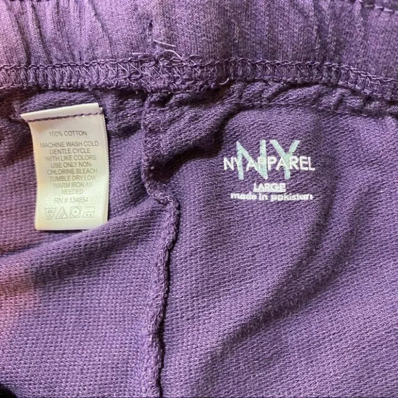 NY Apparel L purple drawstring sweat pants - Picture 4 of 4